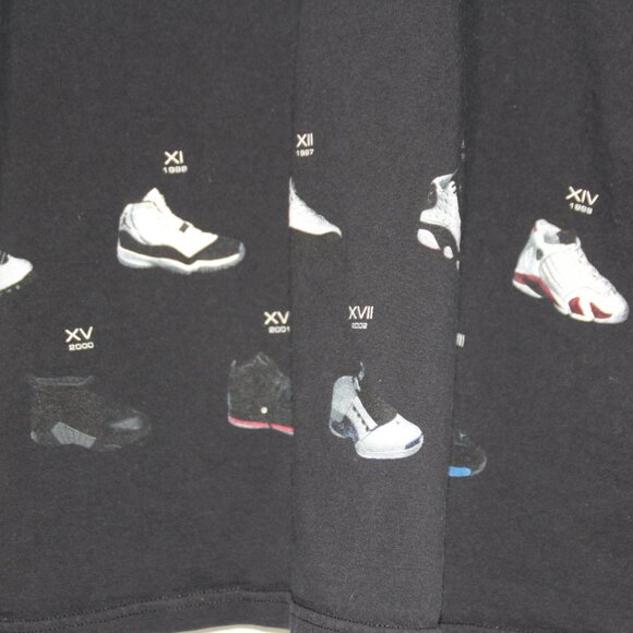 Vintage Men's Nike Air Jordan 18 Years of Love T-Shirt Black Sz Large - Picture 6 of 8